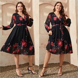 Garden Nights Balloon Sleeve Dress